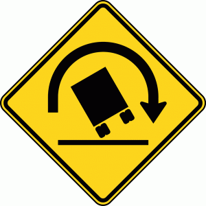 truck rollover warning sign