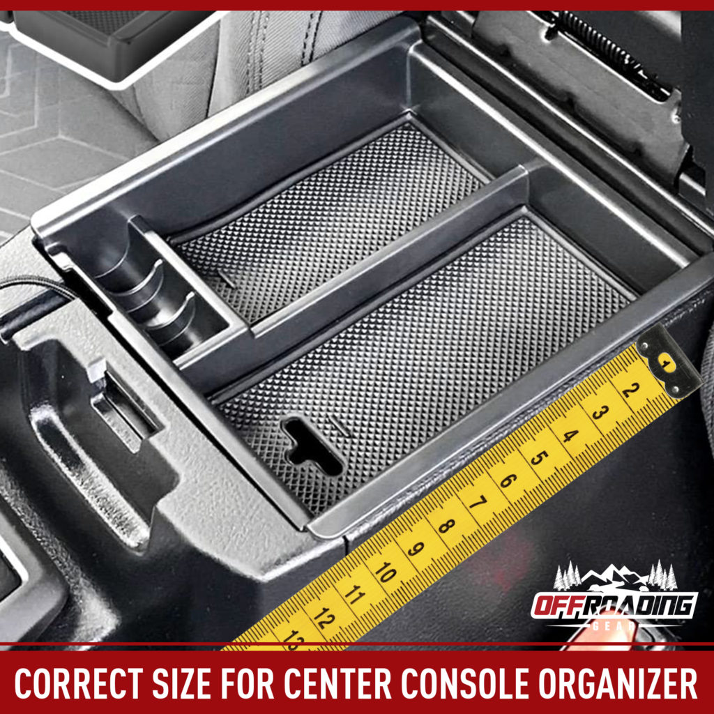 center console organizer tray size