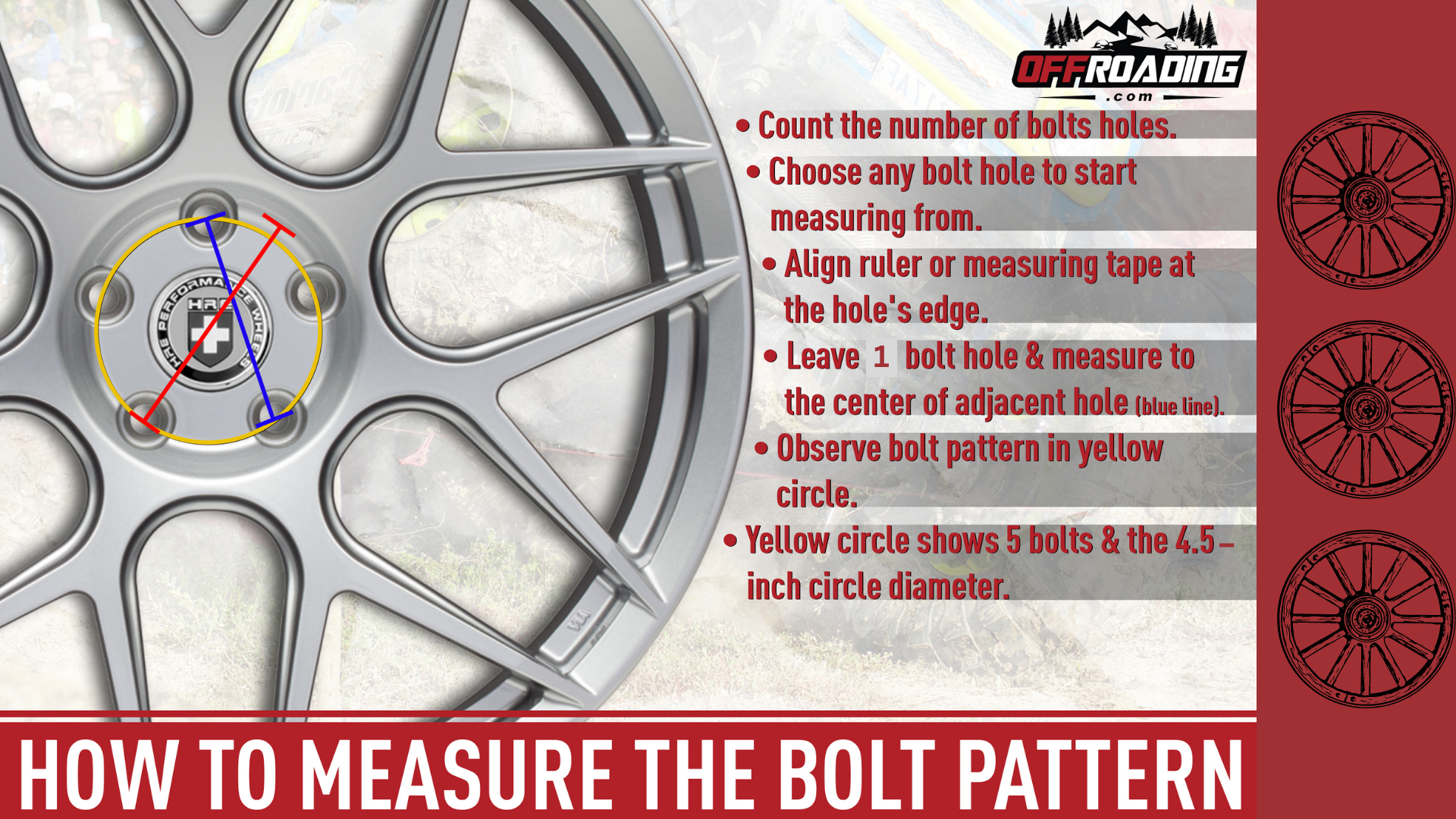 how to measure bolt pattern on rims